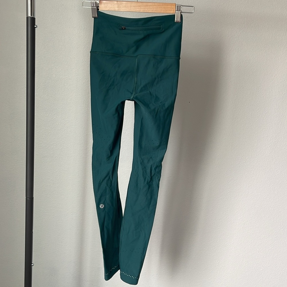 Green Lululemon Align Run Tights
